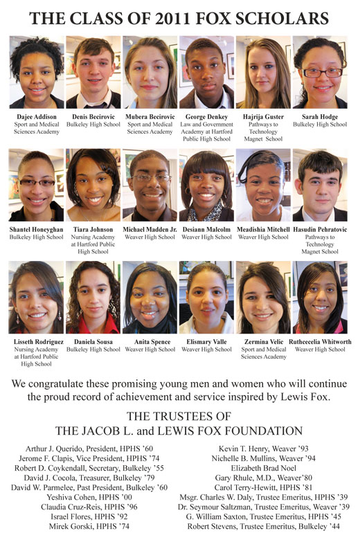 2011 Fox Scholars announcement
