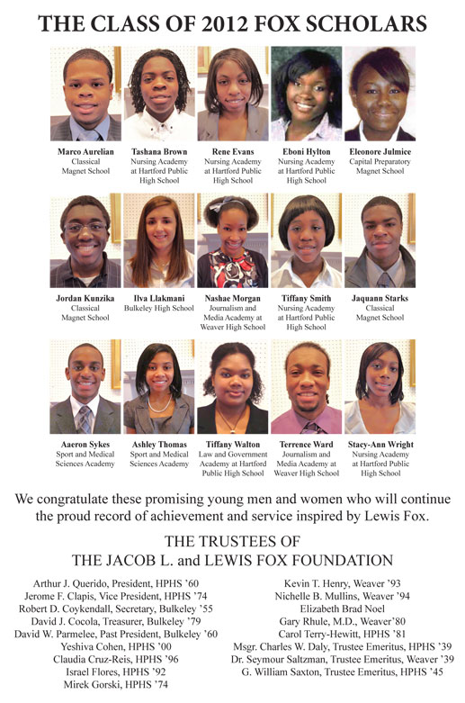 2012 Fox Scholars announcement